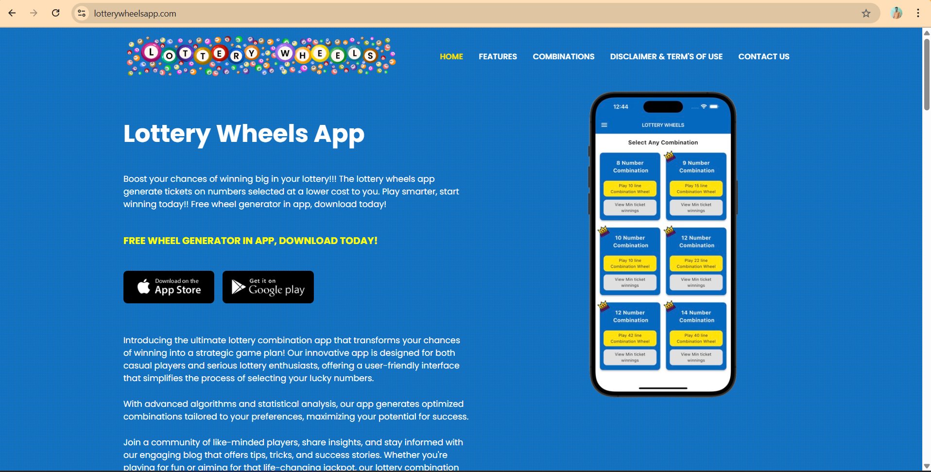 Lottery Wheels App - A tool for optimizing lottery number selections