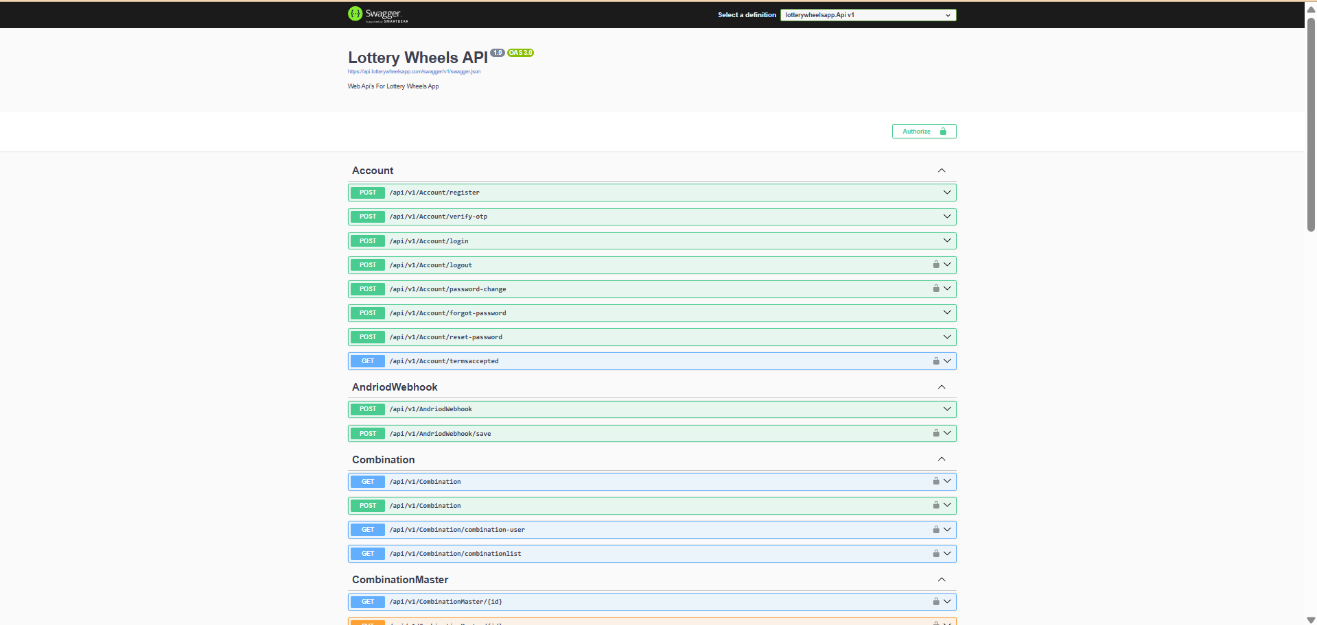 Lottery Wheels API Documentation - Backend API for lottery system